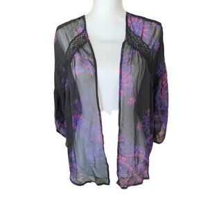 Express Womens Top Size Small Kimono Duster Cardigan Cover Up Multicolor